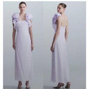 Chic Lilac Ruffle Maxi Dress